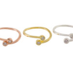 Double Round CZ Adjustable Ring