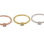 Square CZ Stack-able Ring