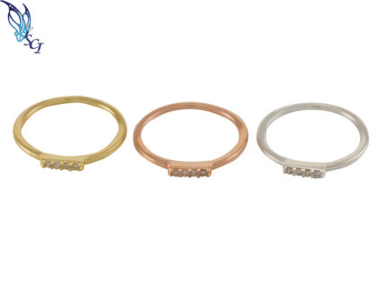 Miniature CZ Bar Stack-able Ring