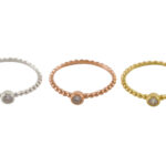 Round CZ with Bead Band Ring