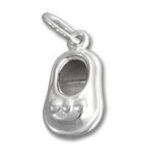 silver baby shoe charm pendant