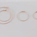 Sparkle Wire Hoop Earrings Rose Gold Filled