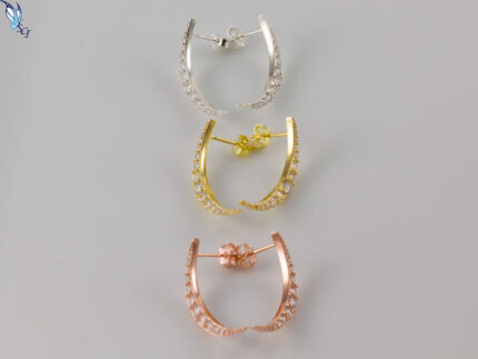 Crescent CZ Moon Earrings