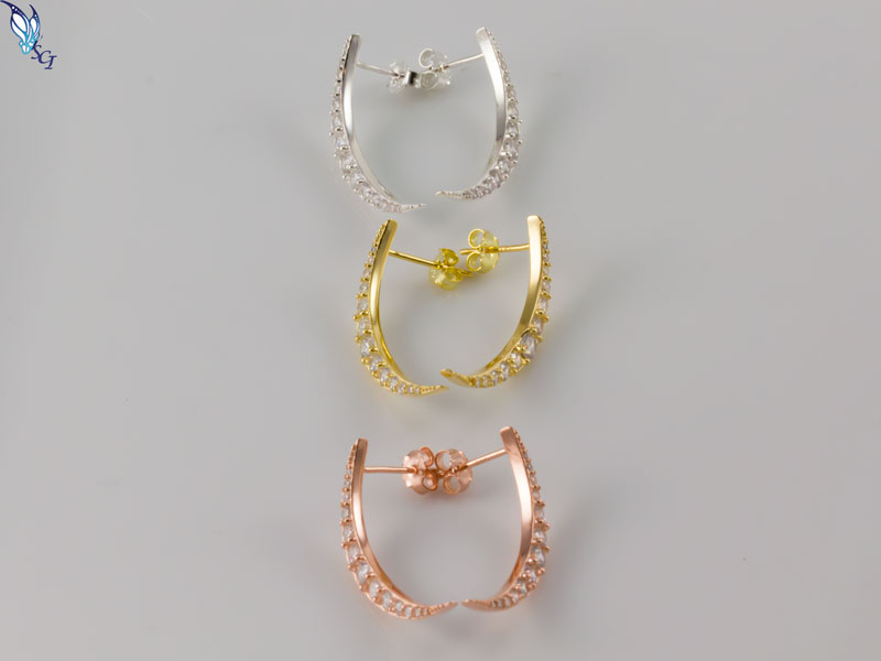 Crescent CZ Moon Earrings Crescent CZ Moon Earrings