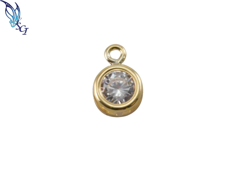 4mm Gold Filled CZ Drop Charm 4mm Gold Filled CZ Drop Charm