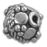 ornate silver textured round bead