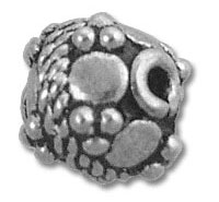 ornate silver textured round bead