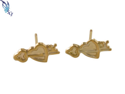 Gold Filled Key in Heart Earrings