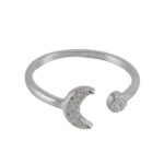 Small Adjustable Crescent Moon Ring