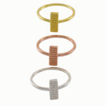 Textured Rectangle Bar Ring