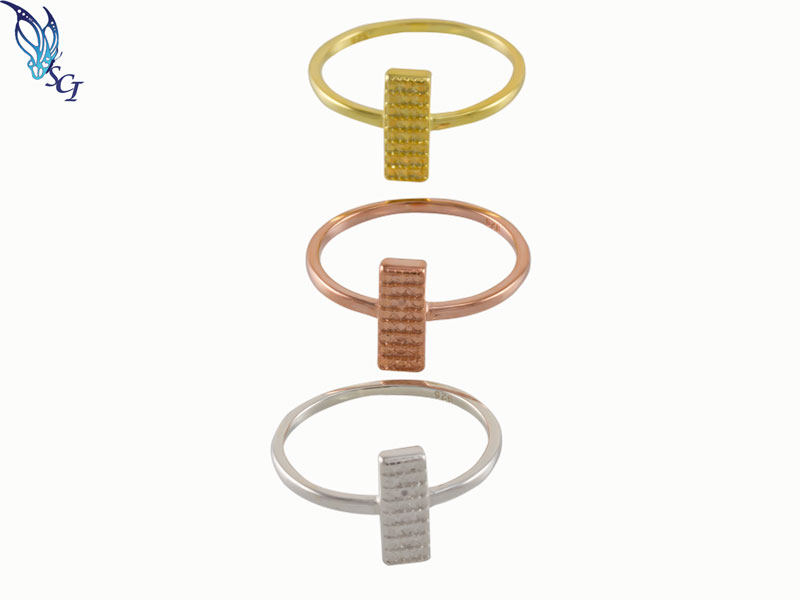 Textured Rectangle Bar Ring Textured Rectangle Bar Ring
