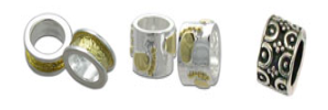 Assorted silver and gold bracelet charm beads